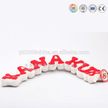 Custom plush letter with own LOGO,plush letter learning toys for children